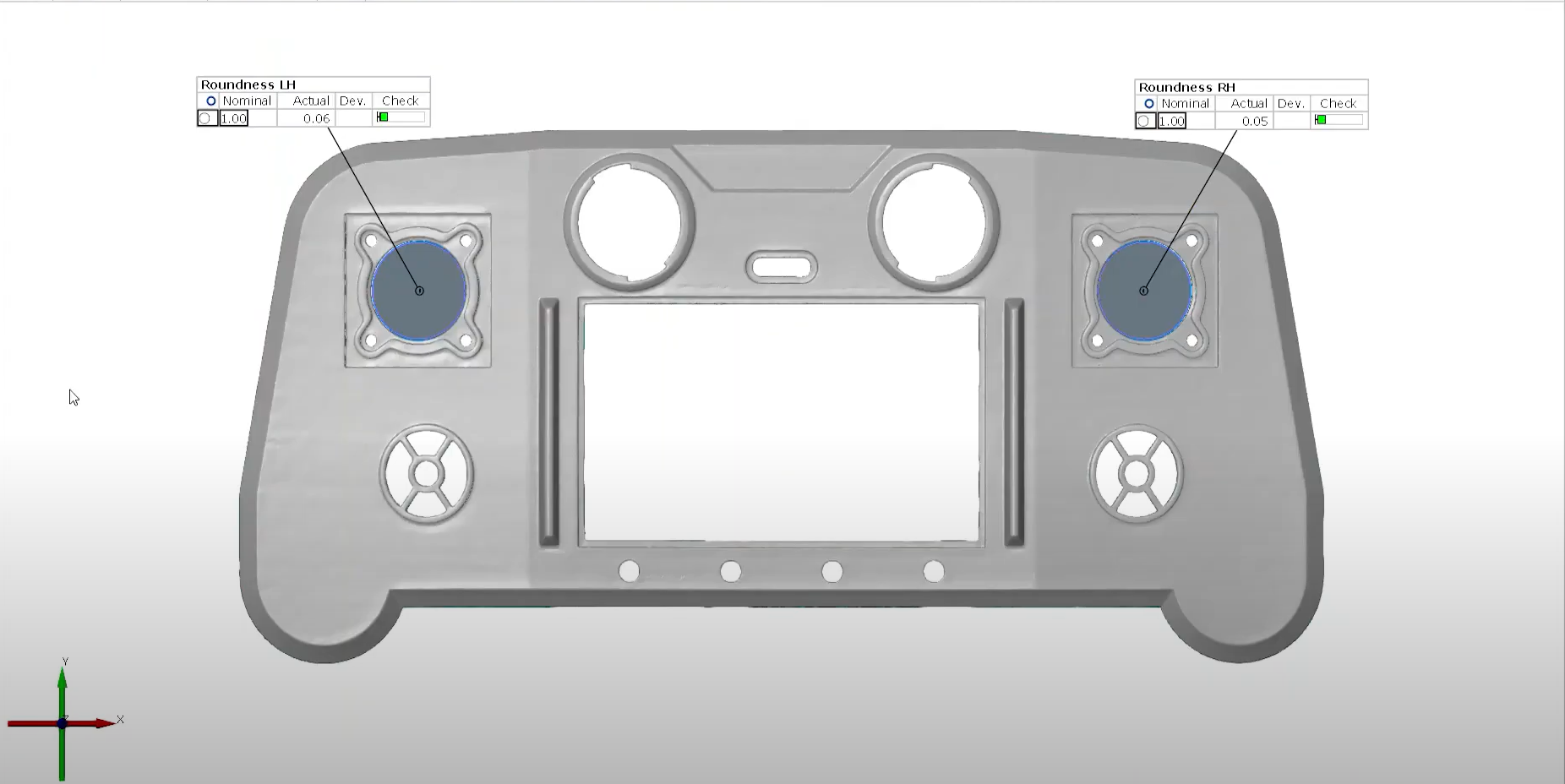 Evaluation of game controler in ZEISS INSPECT software