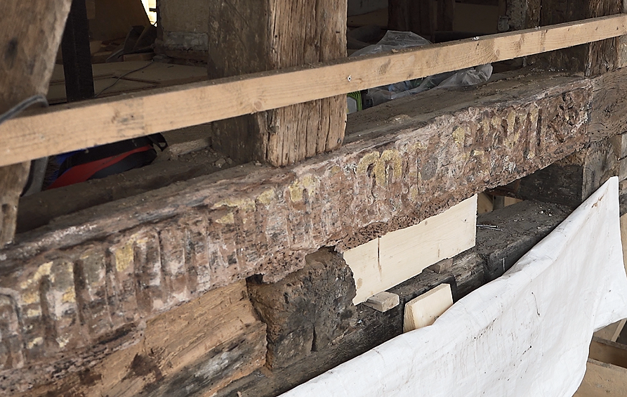 Wooden beam of half timbered house in Braunschweig