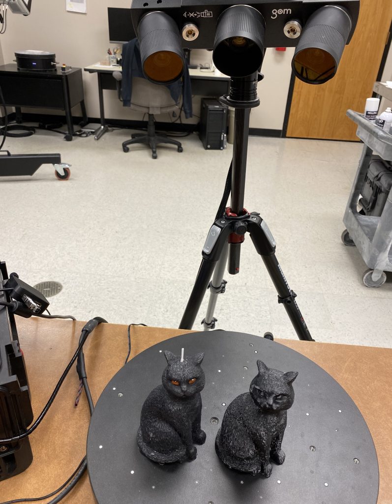 3D scanning cat figurines with ATOS Q