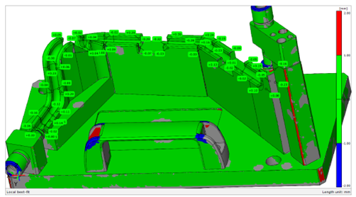 Color plot of plastic part