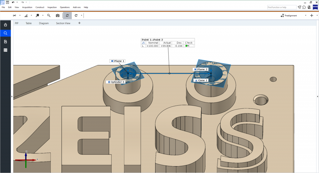 Parametric Inspection in ZEISS INSPECT software