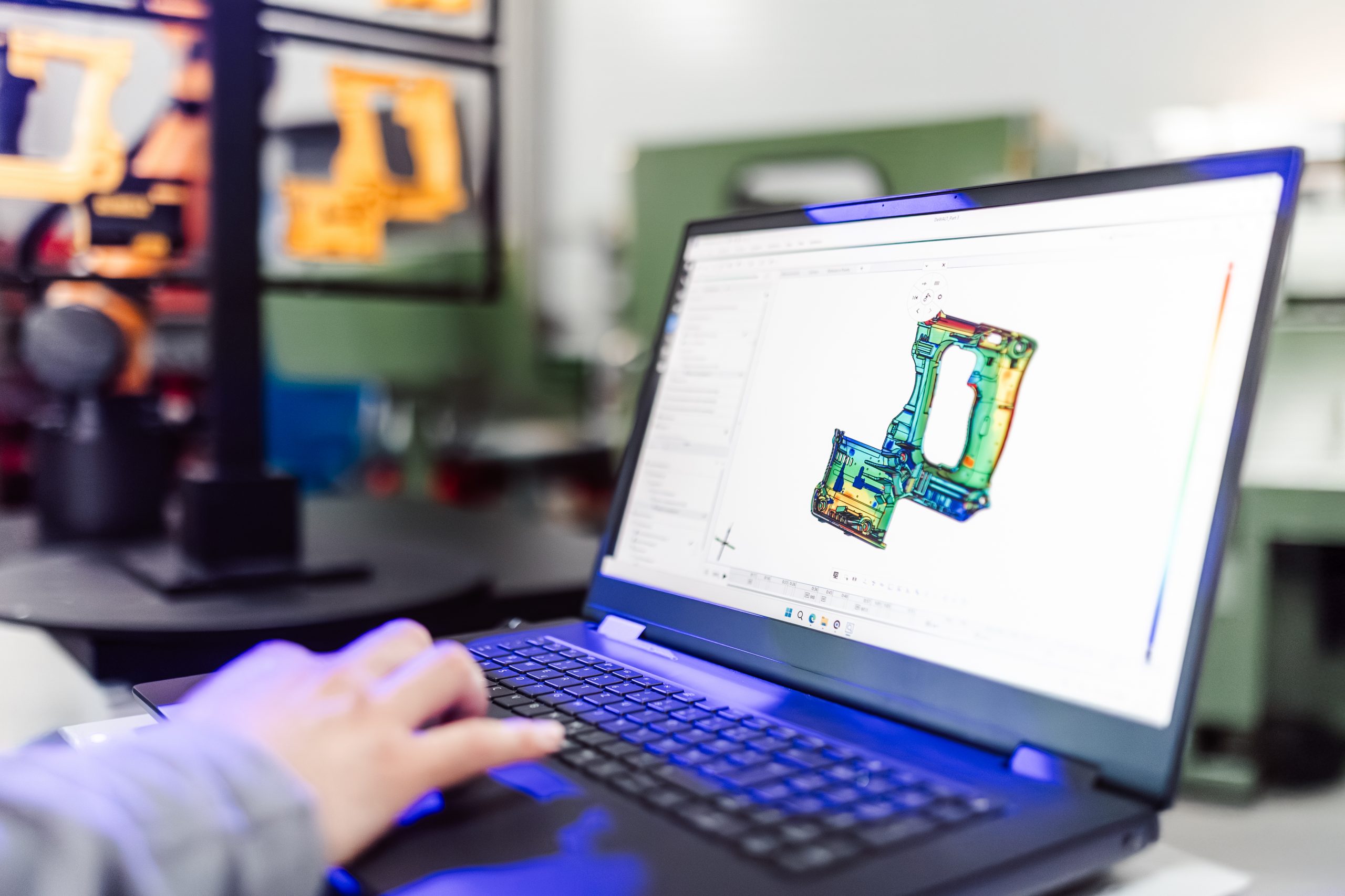 Software screen showing an evaluation of a part